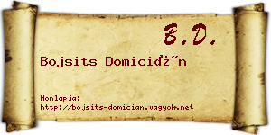 Bojsits Domicián névjegykártya